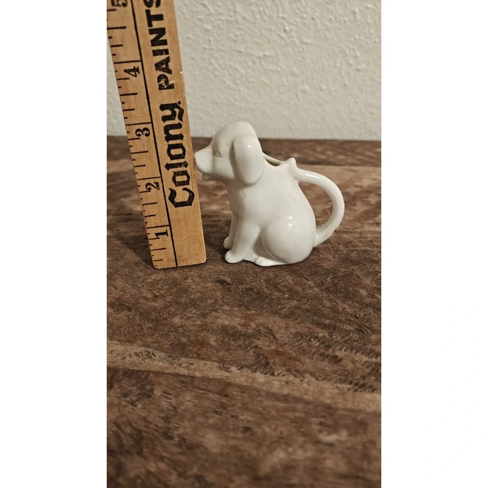 Small White Dog Porcelain Mini Collectible Creamer